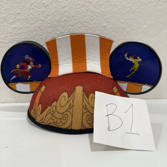 Disney Peter Pan Adult Mickey Ears Hat Captain Hook Pirate Accessory New - Picture 1 of 7
